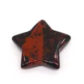 Vijfpuntige ster van natuurlijke mahonie obsidiaan steen met gepolijste afwerking voor DIY - Zwanensteen