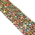 Perles goutte en jaspe impérial multicolore pour création de bijoux DIY et colliers - Style Aigue-marine Coloré à Texture (N° 12)