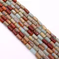 Mix kleur natuursteen cilinder kralen voor DIY sieraden met unieke stenen textuur - Gemengde Natuursteen Kleuren (Nr.21)