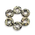 Gepolijste Dalmatiër Jaspis donut kralen voor DIY sieraden, 6-delige set natuursteen - Dalmatijnse jaspis
