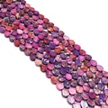 Perles de pierre impériale en goutte avec texture marbrée violette et orange pour bijoux - Style à Motif Marbre Rose-Violet (N° 13)
