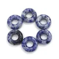 Gepolijste sodaliet donut kralen met blauw en witte nerven voor DIY-sieraden maken - Blauwe spotsteen