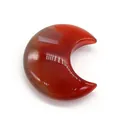 Lune croissante en agate rouge polie, pierre naturelle pour création bijoux DIY - Agate rouge