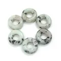Gepolijste K2 Jasper natuursteen donut kralen voor DIY sieraden, set van 6 stuks - Azuriet