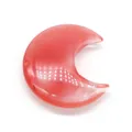 Pendentif demi-lune en quartz rose poli pour la création de bijoux DIY et colliers - Quartz Pastèque