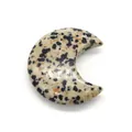 Perle en pierre naturelle Jaspe Dalmatien en forme de lune aux motifs mouchetés - Jaspe dalmatien