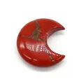Pierre naturelle de jaspe rouge en forme de lune polie pour création de bijoux DIY - Jaspe Rouge