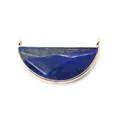 Lapis Lazuli Halbkristall-Anhänger mit facettiertem Stein und goldenen Doppel-Ösen - Lapislazuli