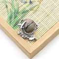 Pendente artiglio di drago argento con perla in pietra naturale effetto marmo - Rodonite