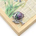 Pendente artiglio di drago in argento con rubino zoisite naturale su stuoia - Rubino Zoisite
