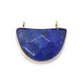 Pendente semicircolare in lapislazzuli con castone dorato e doppio anello di aggancio - Lapislazzuli / 25x31mm