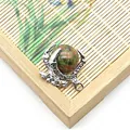 Pendente in pietra naturale unakite con artiglio di drago in metallo vintage per gioielli - Unakite