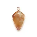 Arrowhead stone pendant with brown marble texture and gold plated metallic frame - Brown White Marble Pattern (3#)
