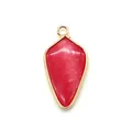Arrowhead shield stone pendant with red marble texture and golden metal edge frame - Red Stone Pattern (9#)