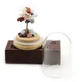 Detailed view of handmade crystal tree with glass dome and natural gemstone leaves - Colorful