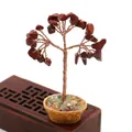 Mini árbol de cristal de jaspe rojo con tronco de cobre y base de cesta para decoración - Jaspe Rojo