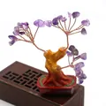 Árbol de la fortuna de amatista con alambre de cobre, base de cerámica y soporte de madera - Amatista