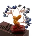 Árbol de la fortuna de lapislázuli con alambre y base cuadrada de resina - Lapislázuli