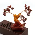 Árbol de gema Jaspe rojo hecho a mano con ramas de cobre y base de resina roja - Jaspe Rojo