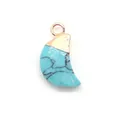 Pendentif demi-lune en turquoise synthétique avec bélière dorée pour bijoux DIY - Turquoise Bleue