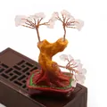 Árbol de la fortuna con cuarzo rosa, hilos de cobre y base de cerámica vintage - Cuarzo rosa