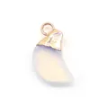 Pendentif opaline en forme de lune avec fermoir en métal doré pour bijoux DIY - Opale