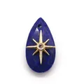 Pendente a goccia in lapislazzuli con intarsio stella dorata e zirconia scintillante - Lapislazzulo
