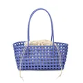 Sac cabas bleu tissé à la main avec pochette intérieure pour plage ou quotidien - Violet