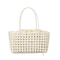 Sac fourre-tout blanc tissé à la main avec pochette intérieure et double poignée - Blanc
