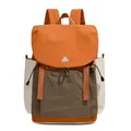 Sac à dos outdoor imperméable en nylon robuste avec design bicolore orange et marron - Orange et Brun