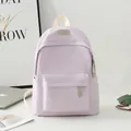 Minimalist lavender purple waterproof oxford cloth backpack with spacious compartments - Purple