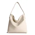 Bolso tote retro beige minimalista con gran capacidad y estilo hobo de tela suave - 43*12*38 / Blanco Roto