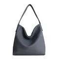 Bolso tote vintage gris oscuro de gran capacidad en cuero sintético suave texturizado - 43*12*38 / Azul