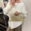 Pochette tressée métallique dorée et argentée avec bandoulière élégante - Bicolore Or Argent
