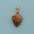 Shield shaped orange spotted stone pendant with rose gold plated bail accessory - Jasper