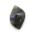 Vue macro d'une pierre labradorite avec reflets bleus et violets intenses - Style 2 (25x38mm)