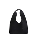 Minimalistische schwarze Shopper-Tasche aus Wildlederimitat mit geometrischem Dreieck-Design - Groß / Schwarz
