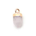 Gefacetteerde paarse kristallen hanger met een roségouden metalen kap en oogje - Rozenkwarts