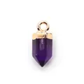 Gefacetteerde paarse amethist hanger in zeshoekige vorm met gouden oogje voor DIY-sieraden - Amethist
