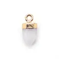 Zeshoekige witte kristallen hanger met vergulde metalen kap voor doe-het-zelf sieraden - Witte Jade