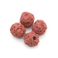 Macro shot of four porous reddish-brown volcanic lava stone beads for jewelry DIY - No.9 (Reddish Brown)