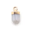 Witte kristallen zeshoekige kolom hanger met gouden metalen sluiting voor DIY sieraden - Agaat