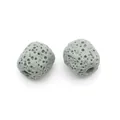 Lot de deux pierres de lave cylindriques grises à texture poreuse pour bijoux DIY - Gris