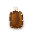Rechthoekige tijgeroog hanger met vergulde klauwzetting voor DIY sieraden maken - Tijgeroog