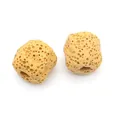 Perles en pierre volcanique poreuse jaune pâle pour bijoux DIY et huiles essentielles - Light jaune