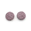 Set of two purple lava stone round beads with natural porous texture for DIY jewelry making - 12mm (Approx 29g) / No.7 Purple