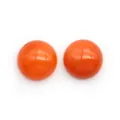 Coppia di cabochon tondi in agata arancione lucida per creazione di gioielli fai-da-te - Corniola Arancione