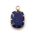 Donkerblauwe lapis lazuli hanger in roségouden zetting met gefacetteerde ovale steen - Lapis lazuli