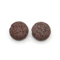 Flat round brown natural lava stone beads for aromatherapy DIY jewelry making - 12mm (Approx 29g) / No.9 (Brown)