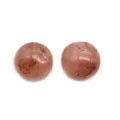 Coppia di pietre cabochon in agata rosa circolare con inclusioni naturali per gioielli fai-da-te - Quarzo Fragola